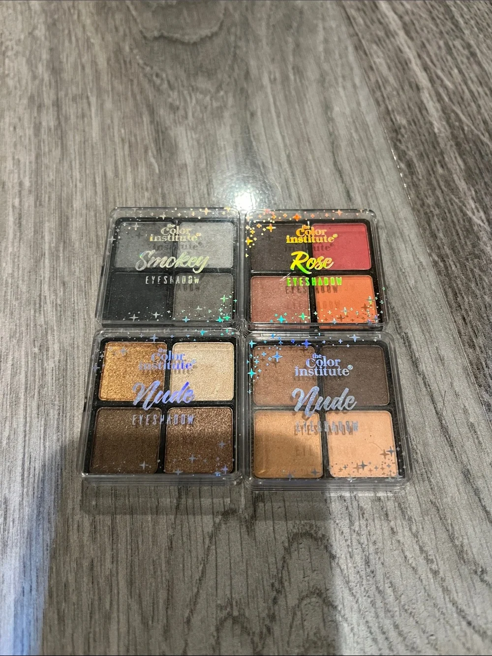 Color Institute Women Eyeshadow Quads - Nude, Smokey, Rose, Gold Accents